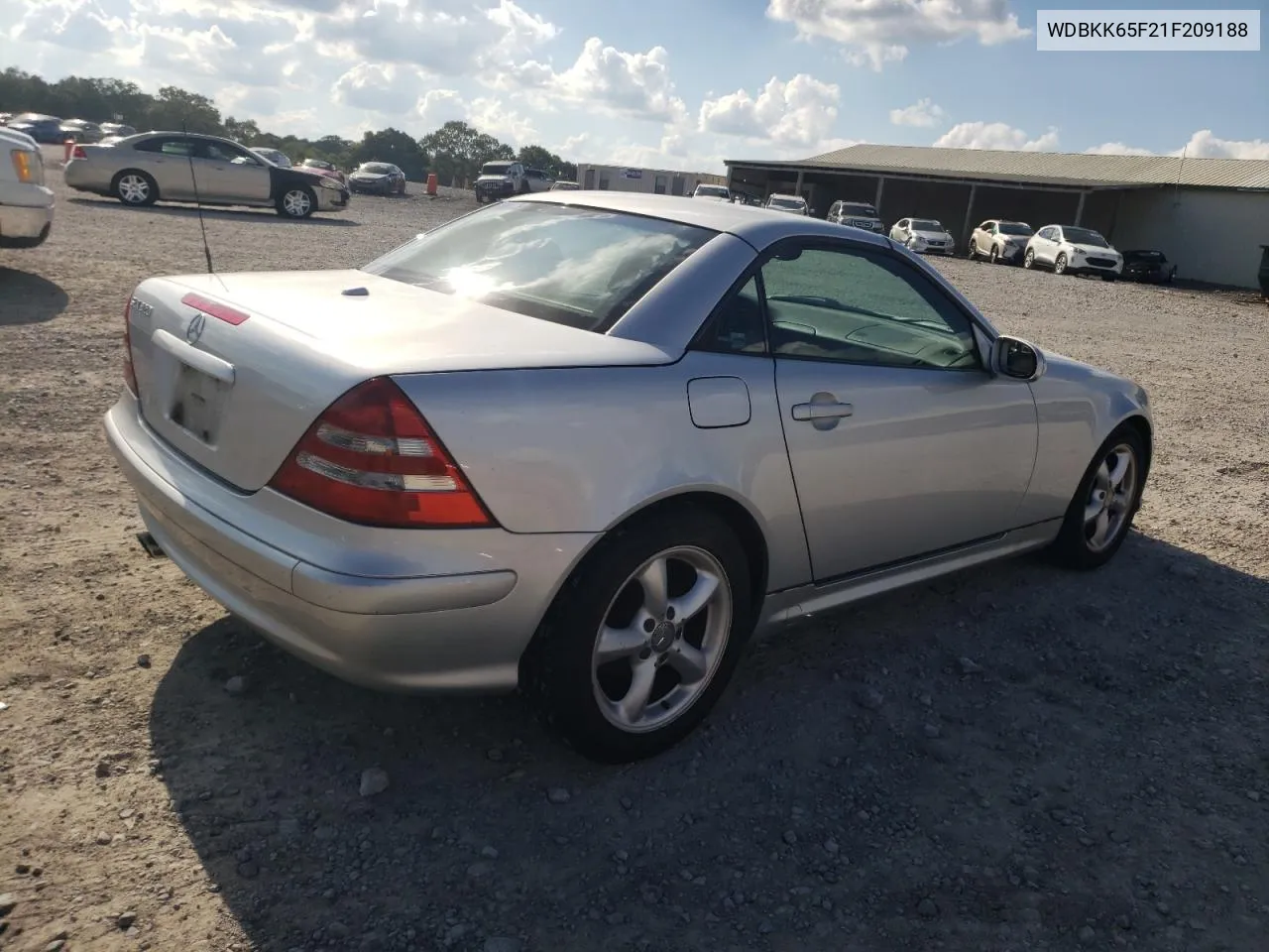 2001 Mercedes-Benz Slk 320 VIN: WDBKK65F21F209188 Lot: 74171374