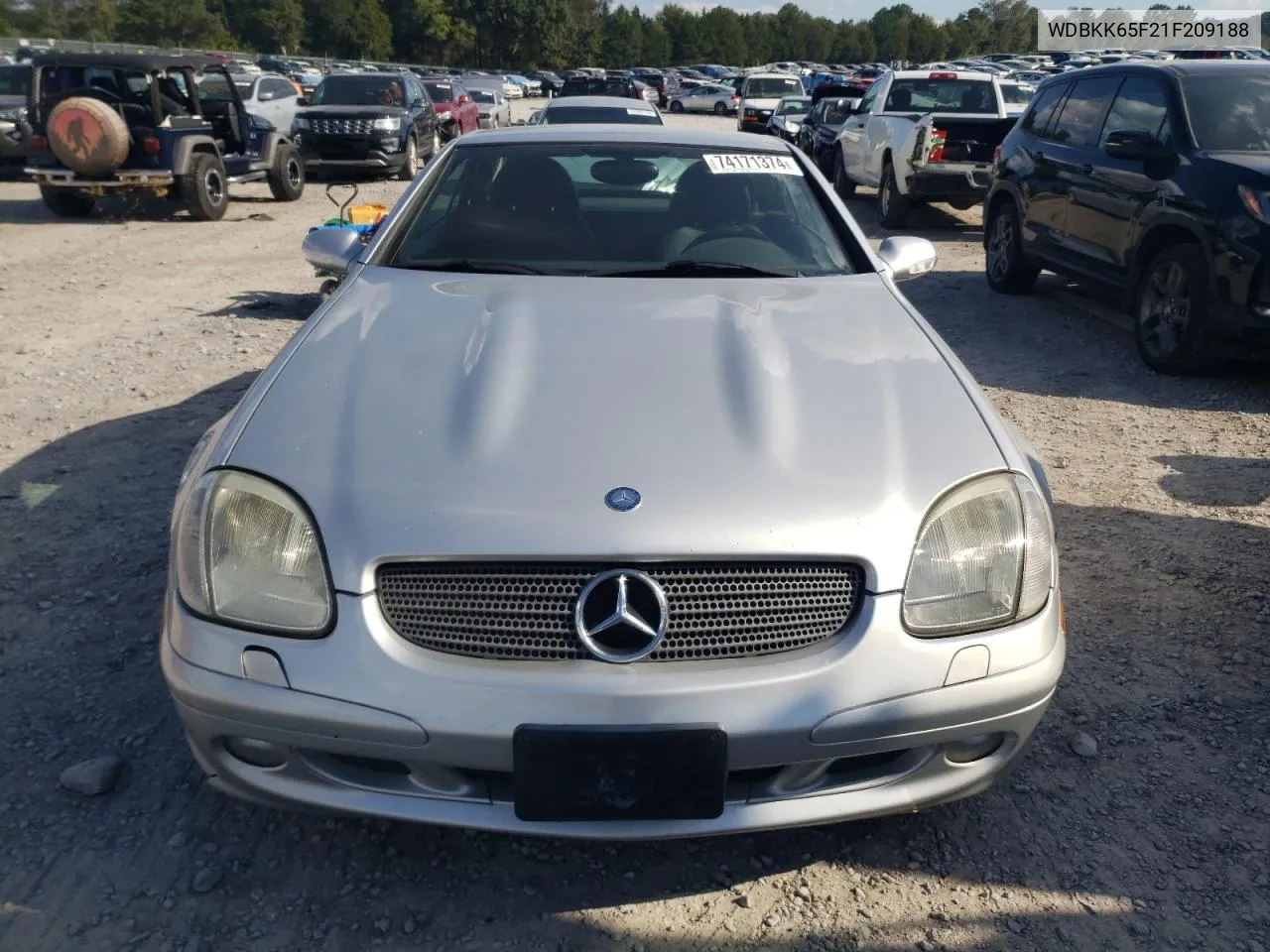 2001 Mercedes-Benz Slk 320 VIN: WDBKK65F21F209188 Lot: 74171374