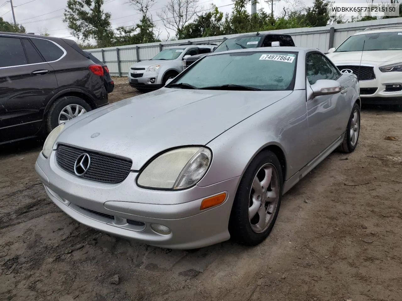 2001 Mercedes-Benz Slk 320 VIN: WDBKK65F71F215150 Lot: 74977864