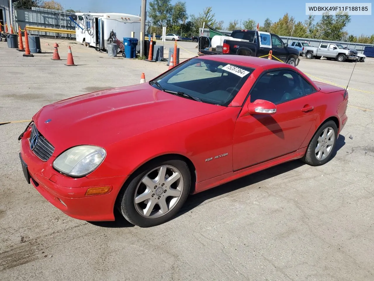 2001 Mercedes-Benz Slk 230 Kompressor VIN: WDBKK49F11F188185 Lot: 75287364