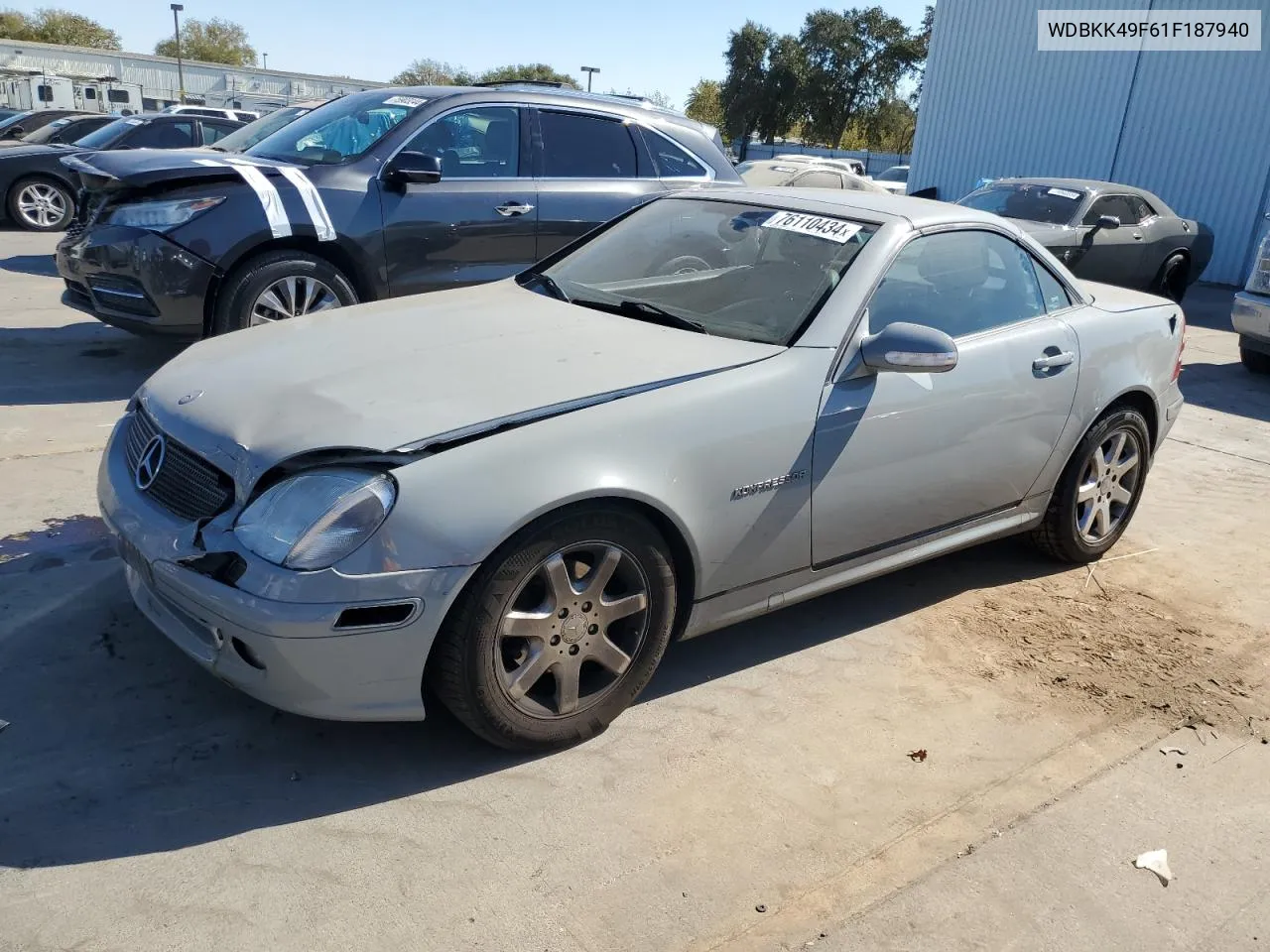 2001 Mercedes-Benz Slk 230 Kompressor VIN: WDBKK49F61F187940 Lot: 76110434