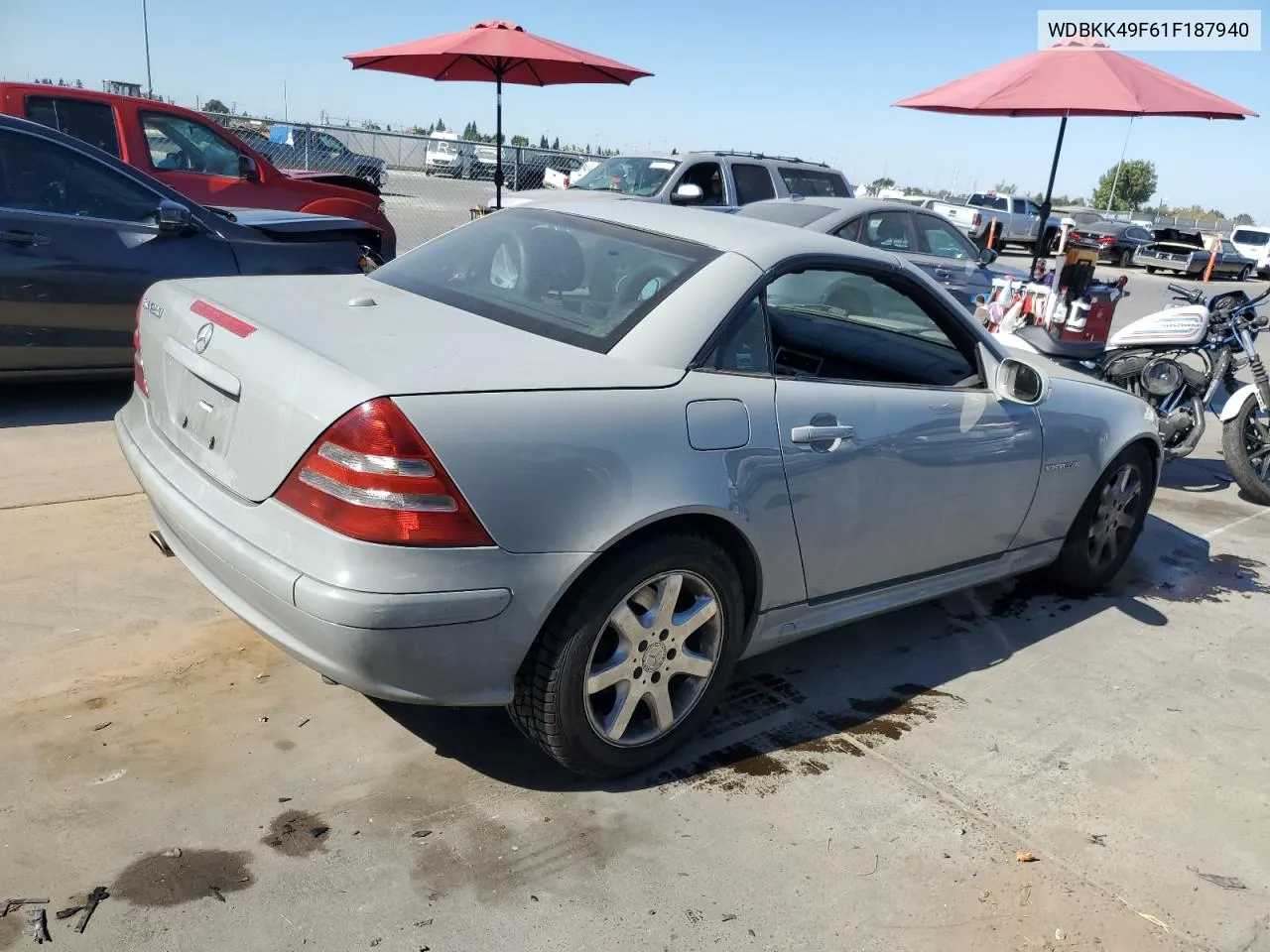 2001 Mercedes-Benz Slk 230 Kompressor VIN: WDBKK49F61F187940 Lot: 76110434