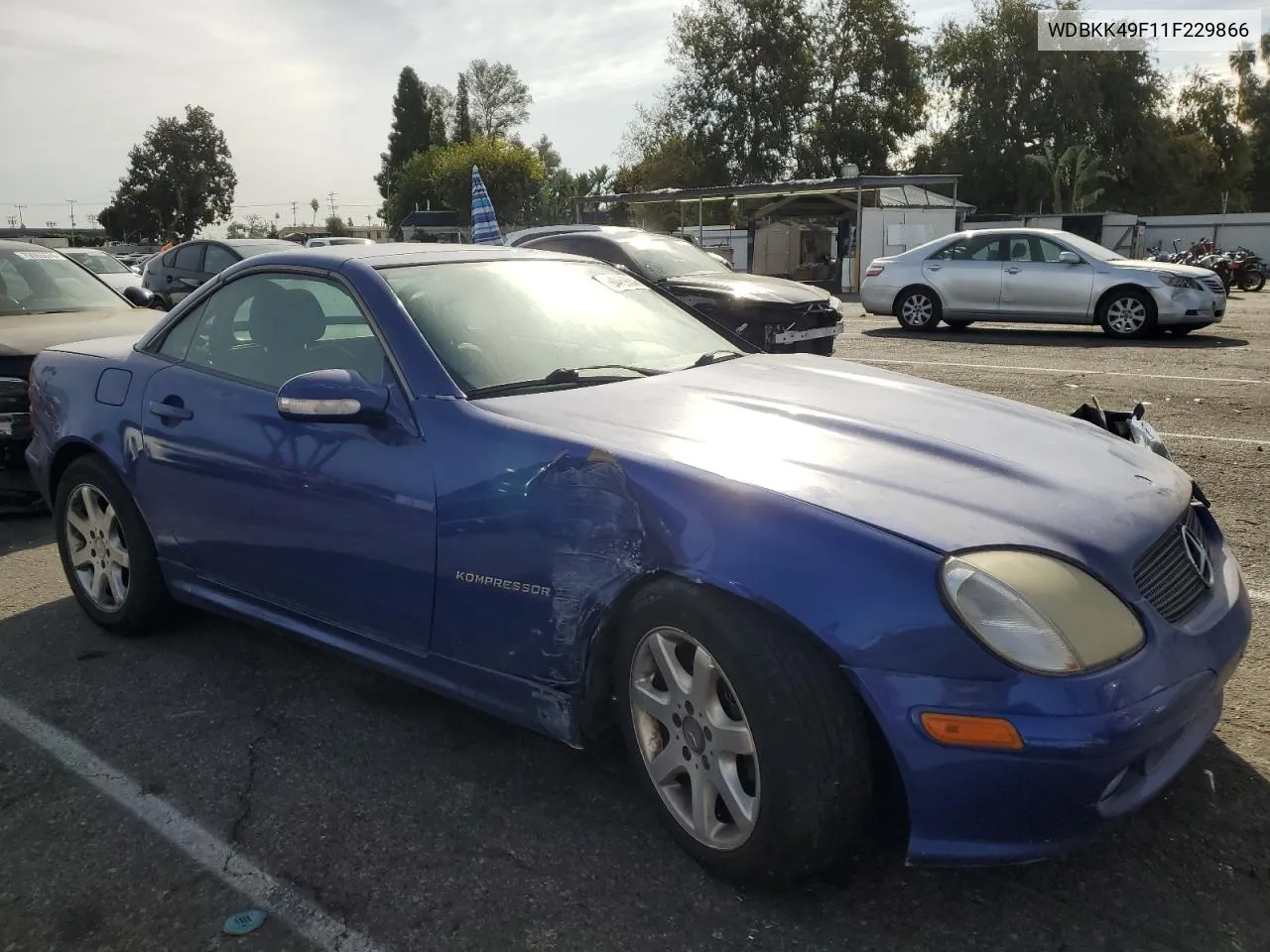 2001 Mercedes-Benz Slk 230 Kompressor VIN: WDBKK49F11F229866 Lot: 79446964