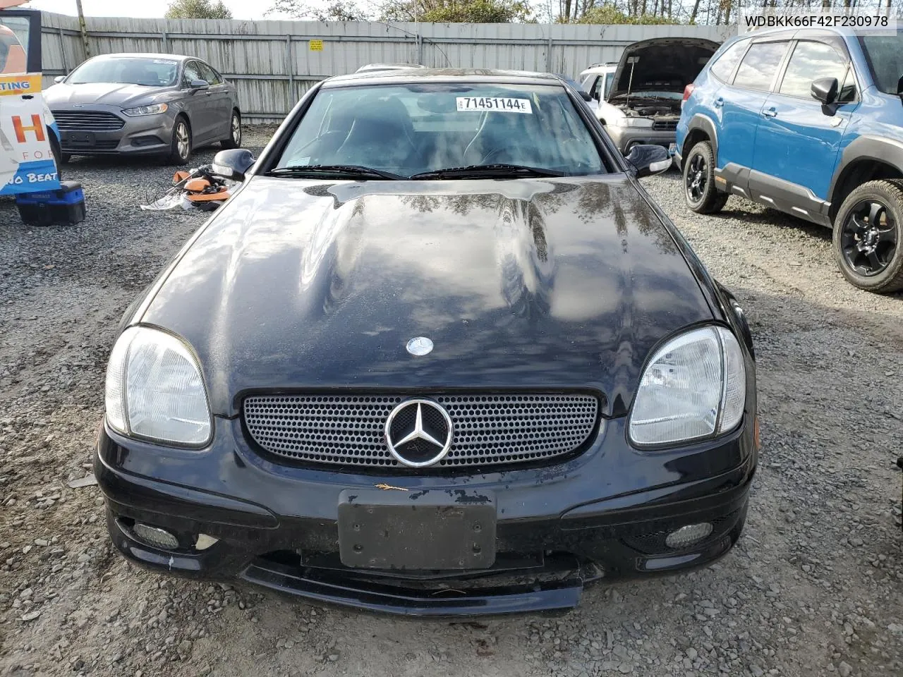 2002 Mercedes-Benz Slk 32 Amg Kompressor VIN: WDBKK66F42F230978 Lot: 71451144