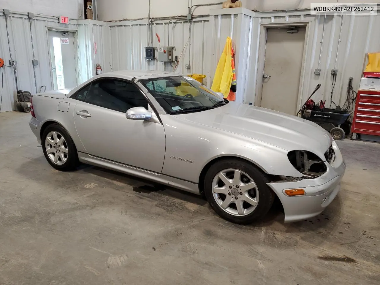 2002 Mercedes-Benz Slk 230 Kompressor VIN: WDBKK49F42F262412 Lot: 74314334