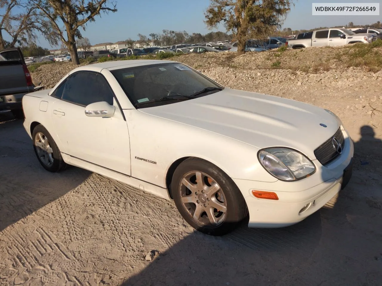 2002 Mercedes-Benz Slk 230 Kompressor VIN: WDBKK49F72F266549 Lot: 74991154