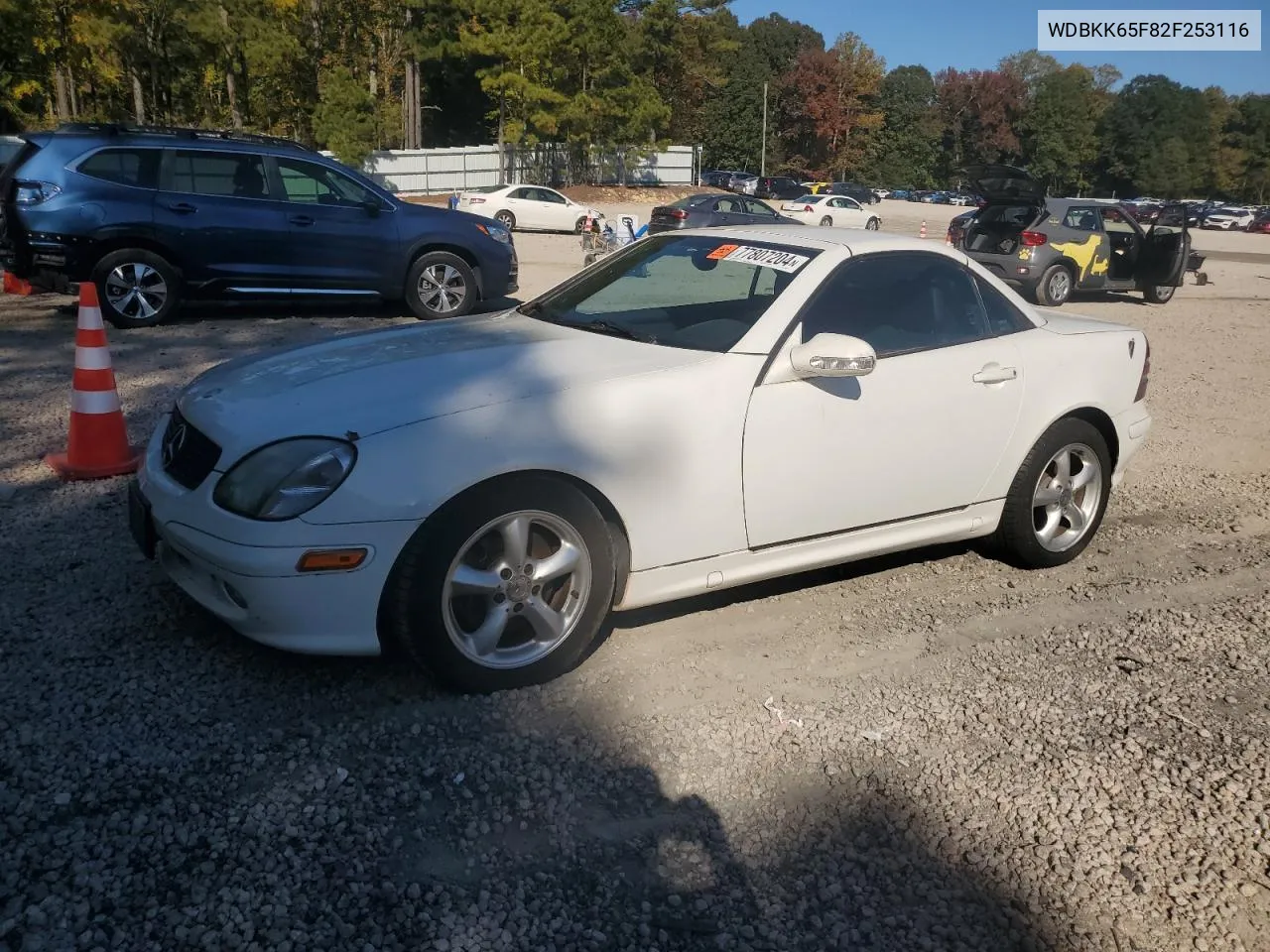 2002 Mercedes-Benz Slk 320 VIN: WDBKK65F82F253116 Lot: 77807204