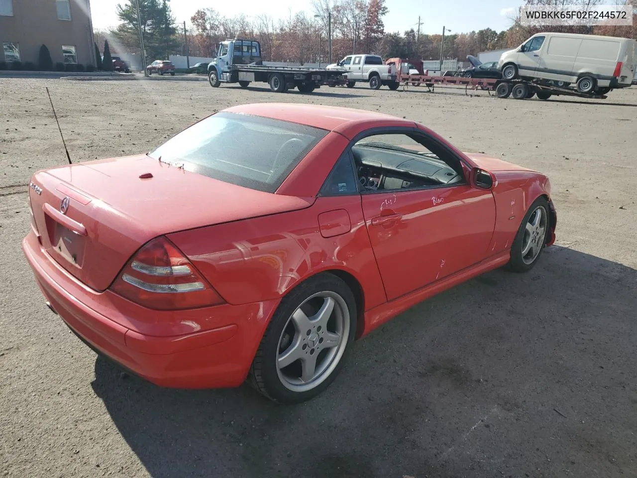 2002 Mercedes-Benz Slk 320 VIN: WDBKK65F02F244572 Lot: 78491404