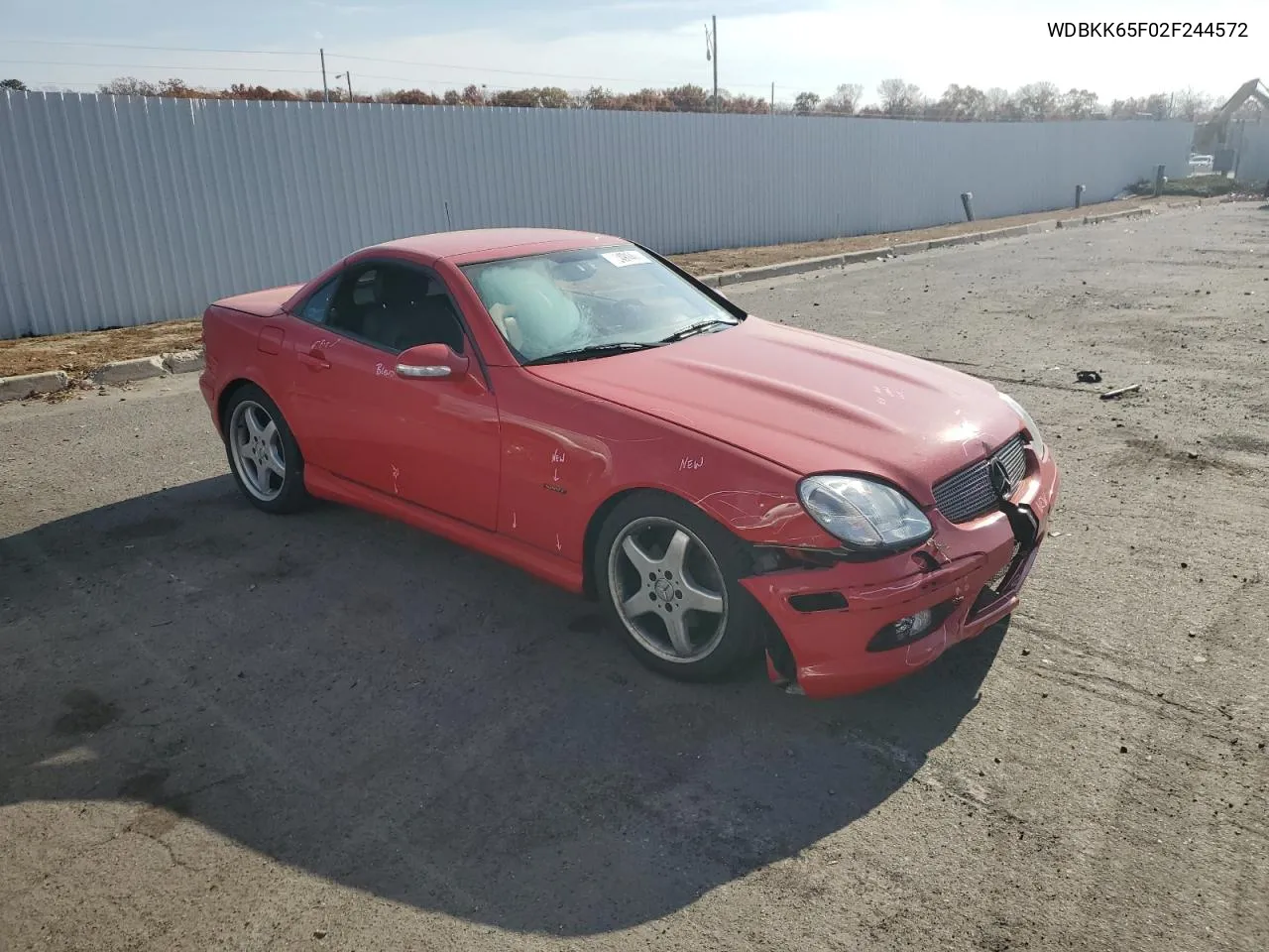 2002 Mercedes-Benz Slk 320 VIN: WDBKK65F02F244572 Lot: 78491404