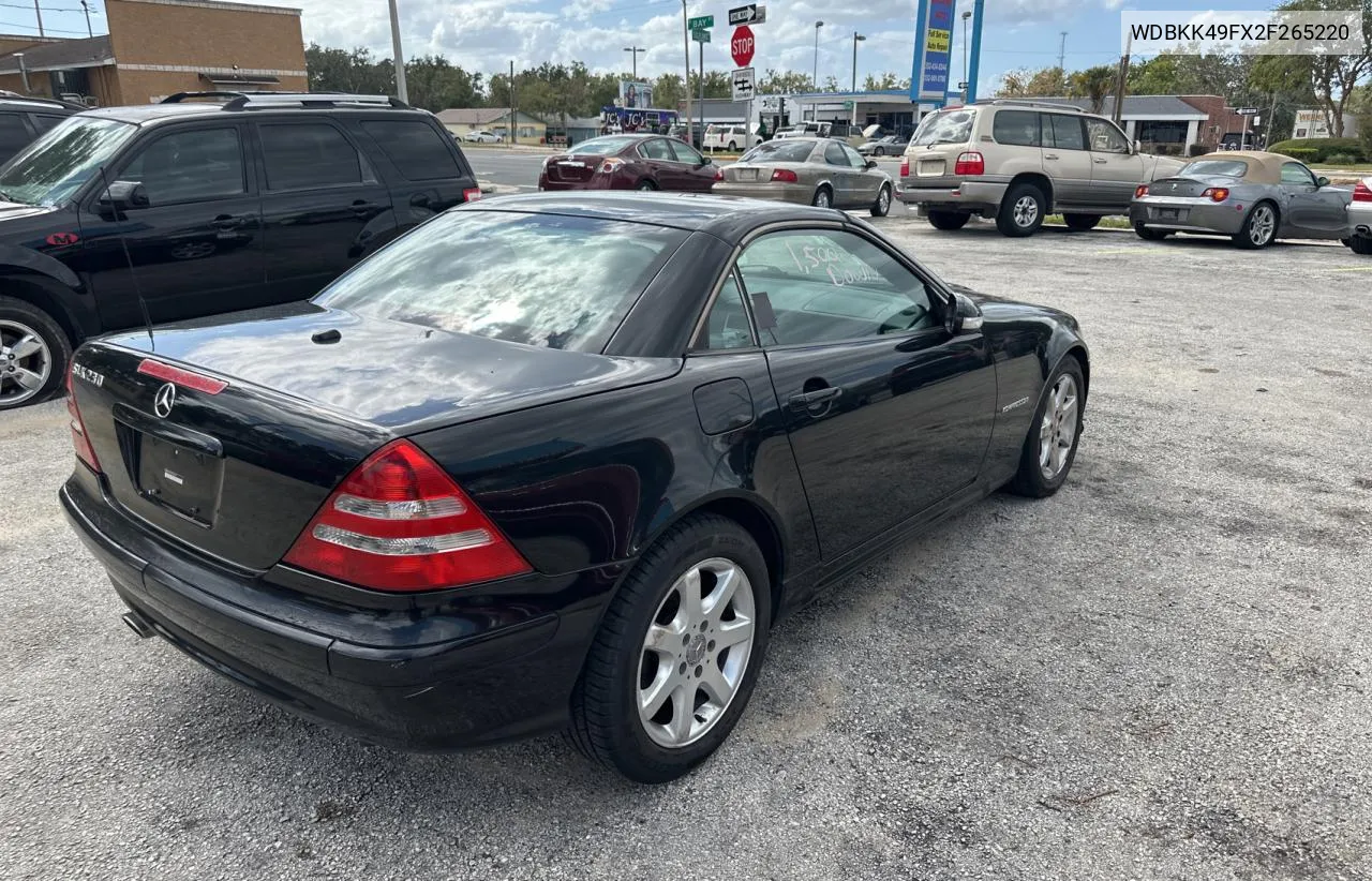 2002 Mercedes-Benz Slk 230 Kompressor VIN: WDBKK49FX2F265220 Lot: 79324194