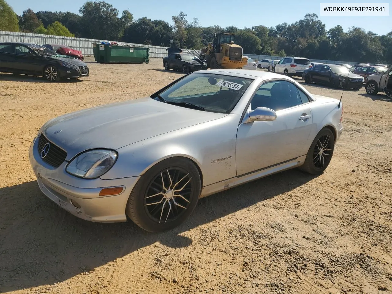 2003 Mercedes-Benz Slk 230 Kompressor VIN: WDBKK49F93F291941 Lot: 76016754