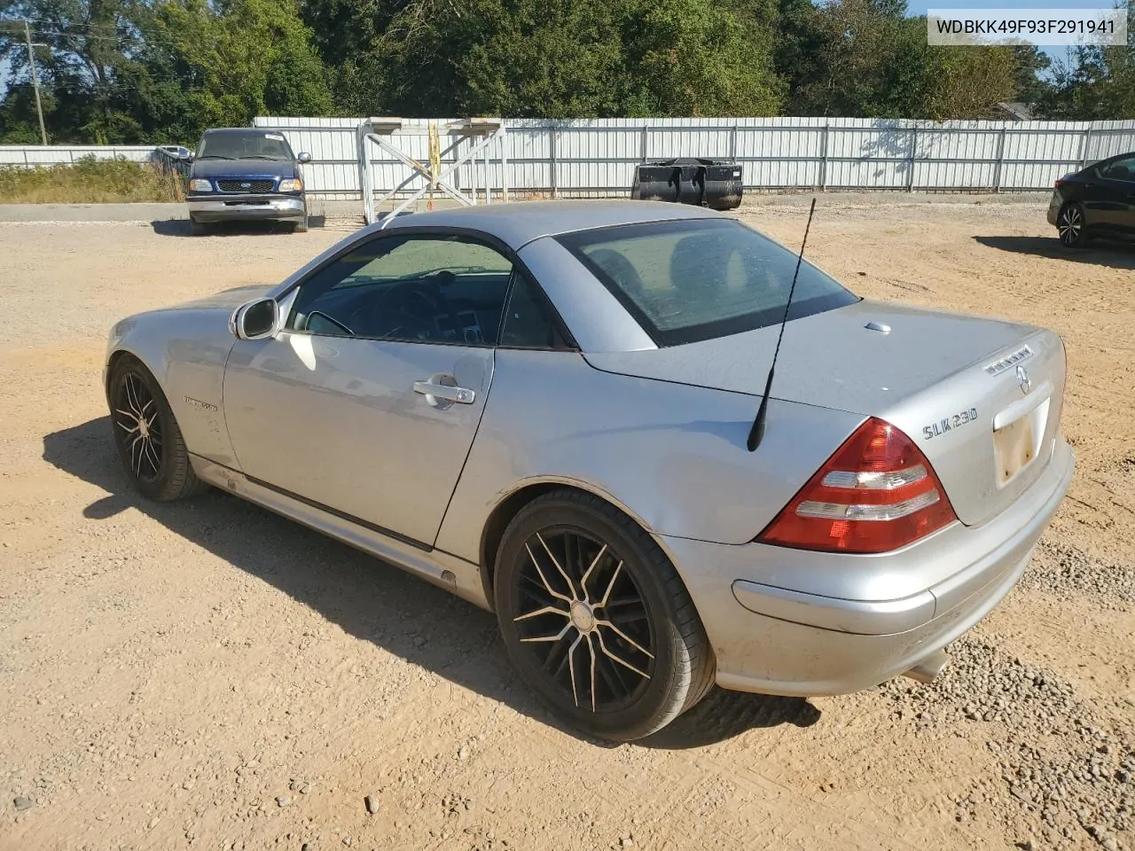 2003 Mercedes-Benz Slk 230 Kompressor VIN: WDBKK49F93F291941 Lot: 76016754