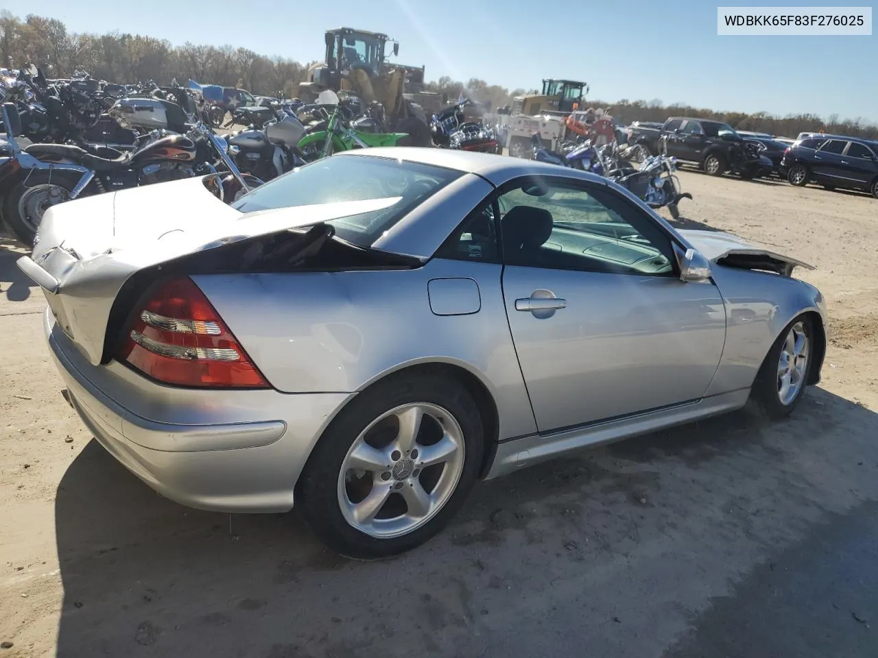 2003 Mercedes-Benz Slk 320 VIN: WDBKK65F83F276025 Lot: 76887044