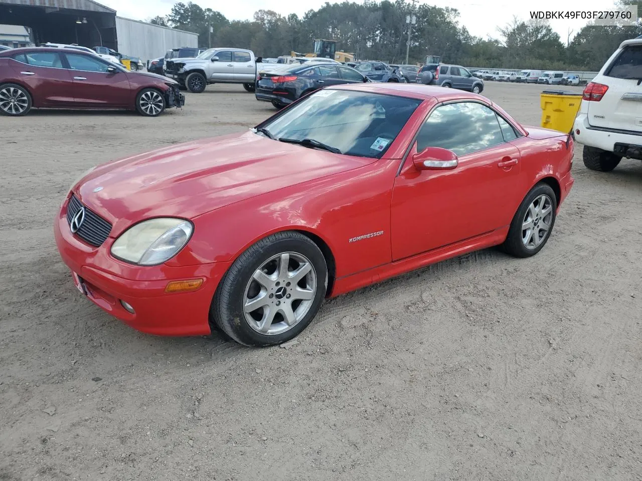 2003 Mercedes-Benz Slk 230 Kompressor VIN: WDBKK49F03F279760 Lot: 78327544