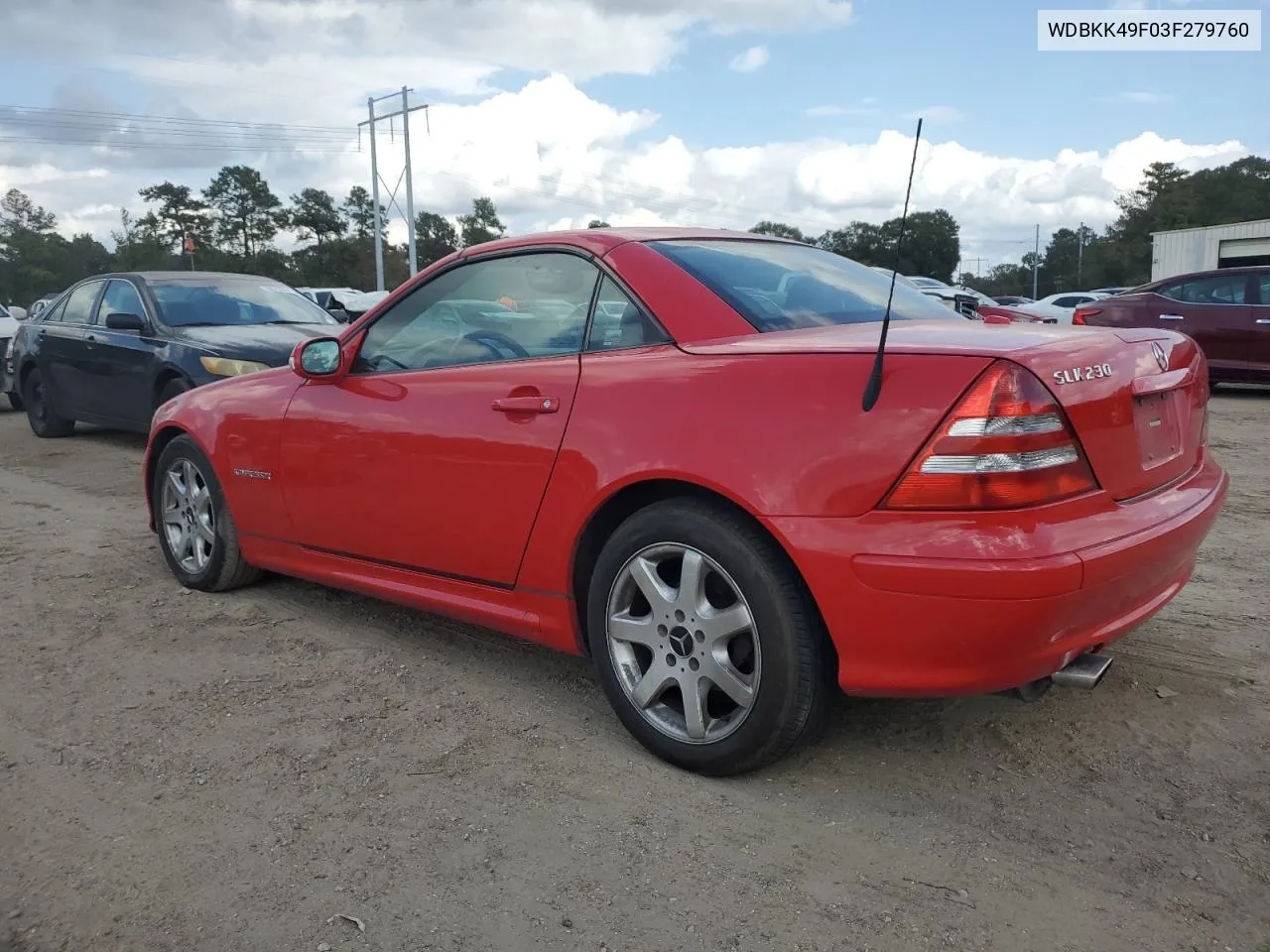 2003 Mercedes-Benz Slk 230 Kompressor VIN: WDBKK49F03F279760 Lot: 78327544