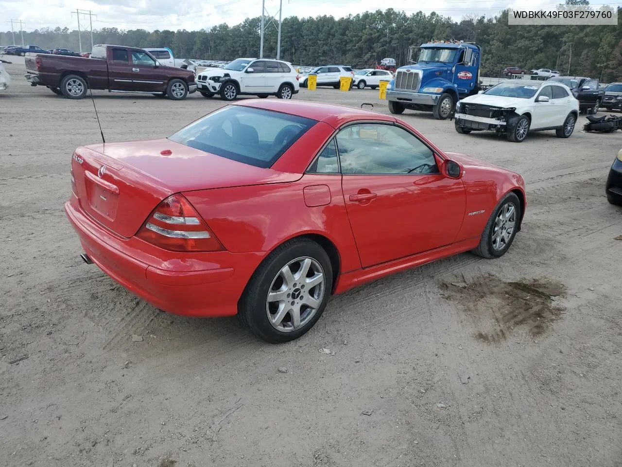 2003 Mercedes-Benz Slk 230 Kompressor VIN: WDBKK49F03F279760 Lot: 78327544