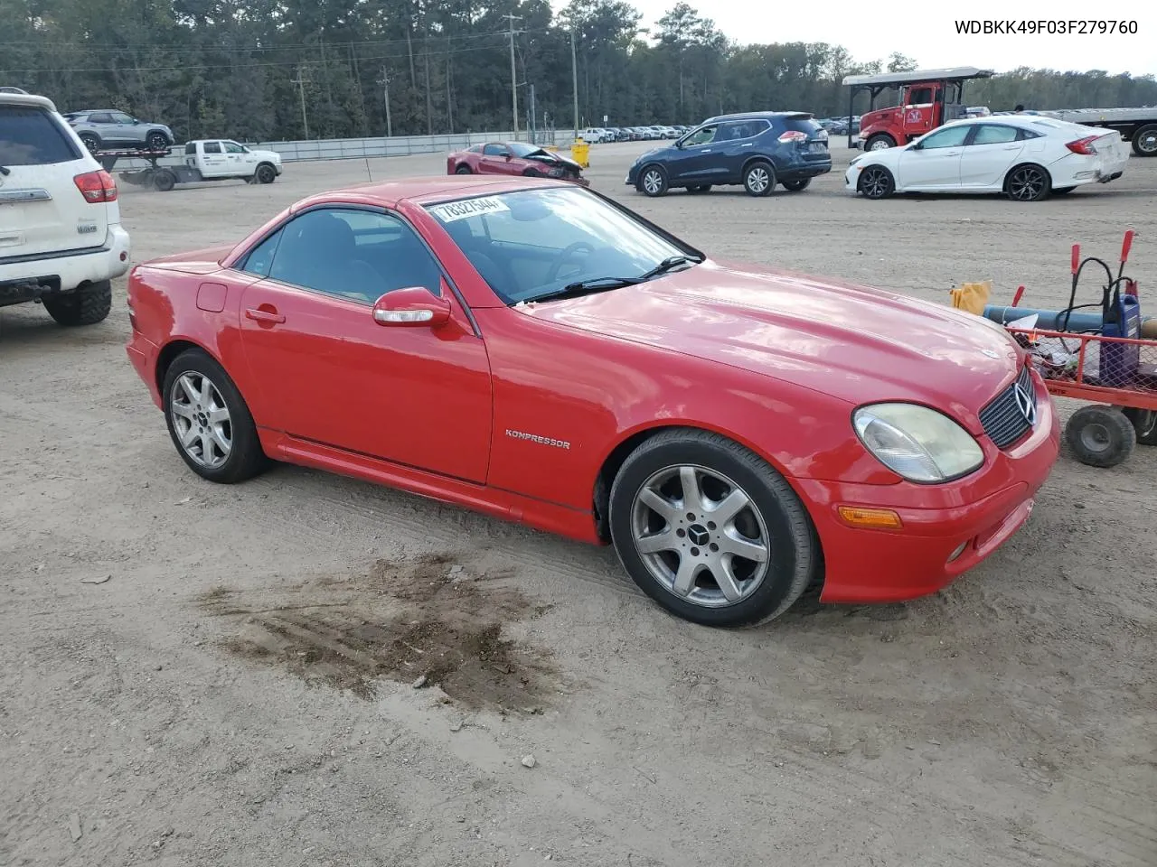 2003 Mercedes-Benz Slk 230 Kompressor VIN: WDBKK49F03F279760 Lot: 78327544