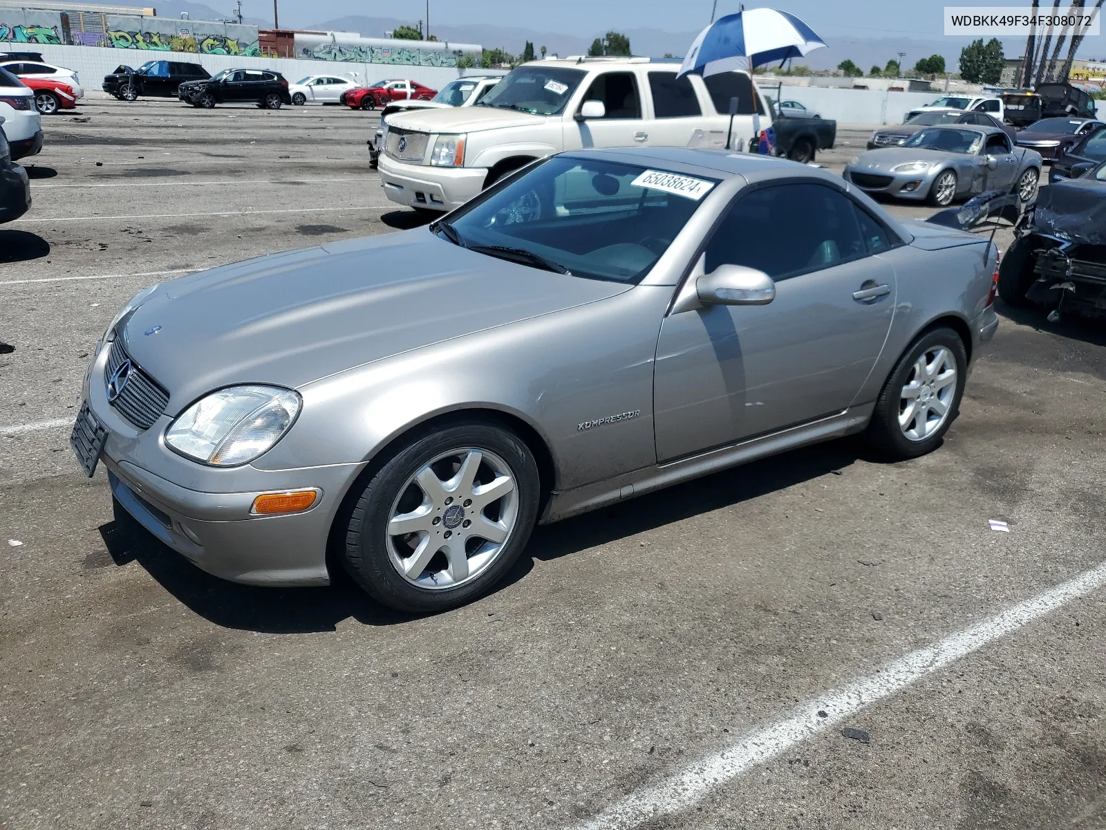 2004 Mercedes-Benz Slk 230 Kompressor VIN: WDBKK49F34F308072 Lot: 65038624