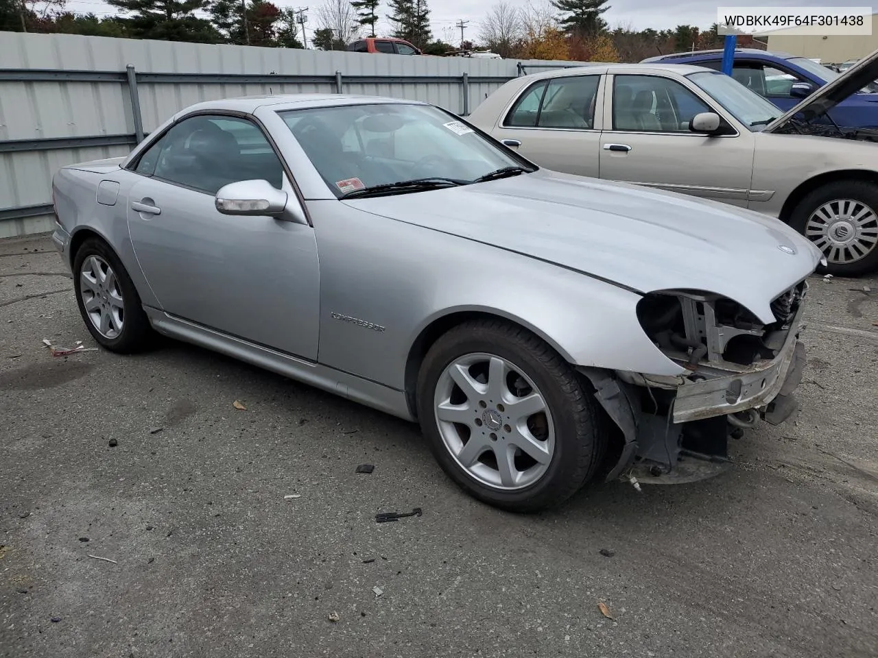 2004 Mercedes-Benz Slk 230 Kompressor VIN: WDBKK49F64F301438 Lot: 77759904