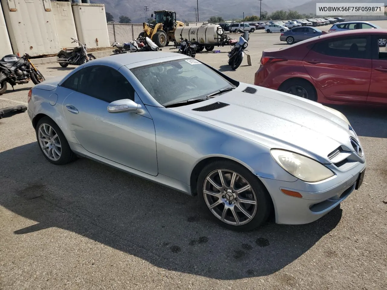 2005 Mercedes-Benz Slk 350 VIN: WDBWK56F75F059871 Lot: 74153334