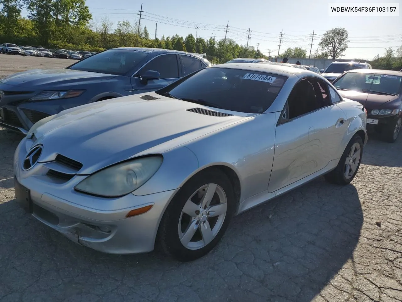 2006 Mercedes-Benz Slk 280 VIN: WDBWK54F36F103157 Lot: 51074584