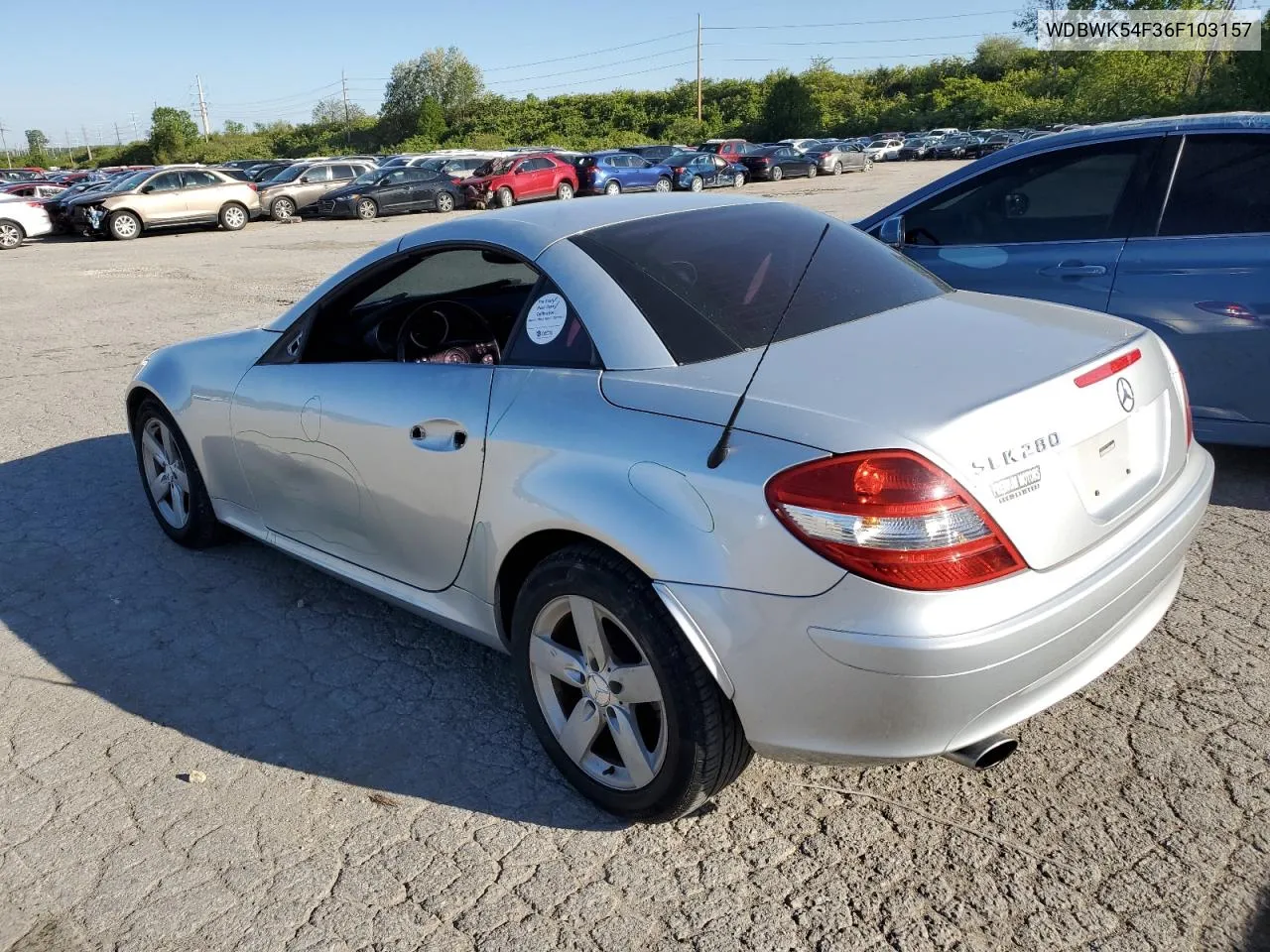 2006 Mercedes-Benz Slk 280 VIN: WDBWK54F36F103157 Lot: 51074584