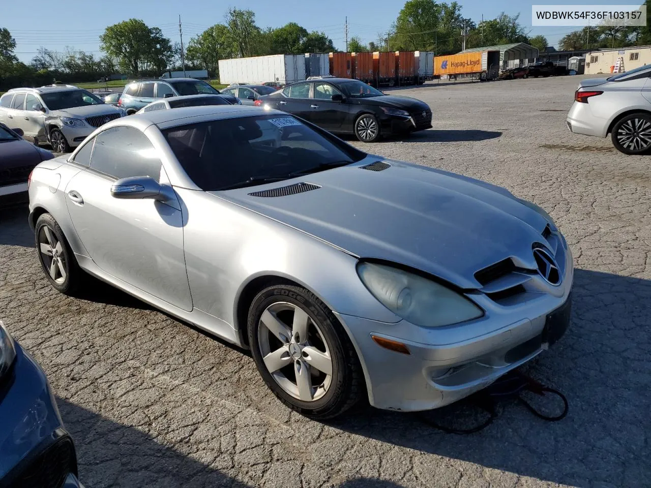 2006 Mercedes-Benz Slk 280 VIN: WDBWK54F36F103157 Lot: 51074584