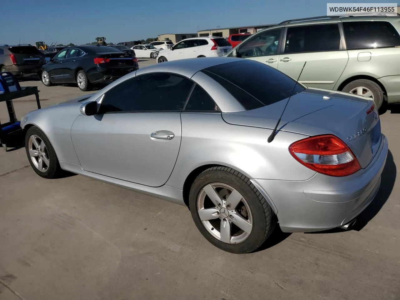 2006 Mercedes-Benz Slk 280 VIN: WDBWK54F46F113955 Lot: 73100524