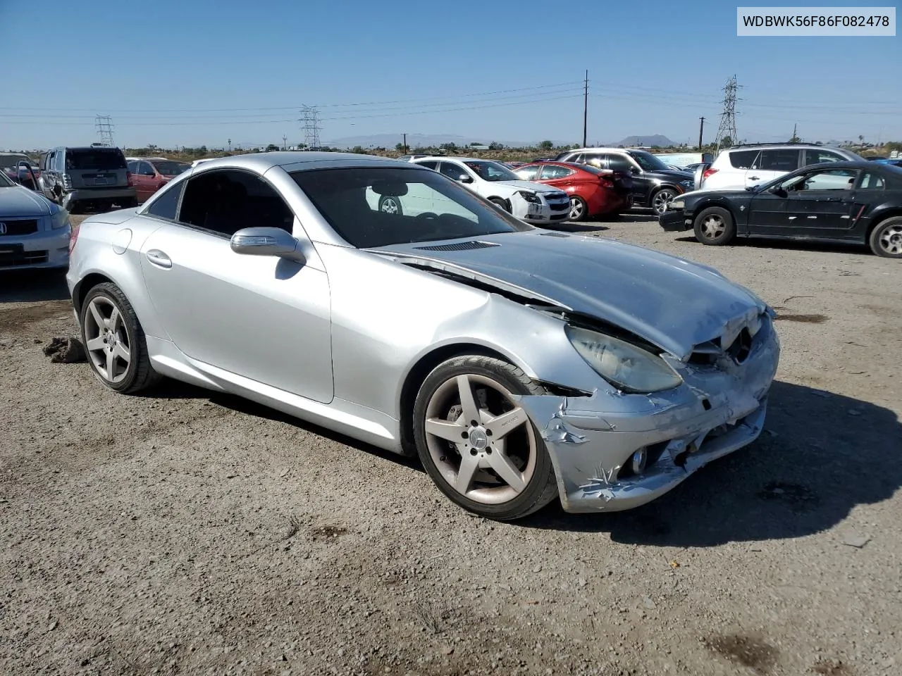 2006 Mercedes-Benz Slk 350 VIN: WDBWK56F86F082478 Lot: 74726694