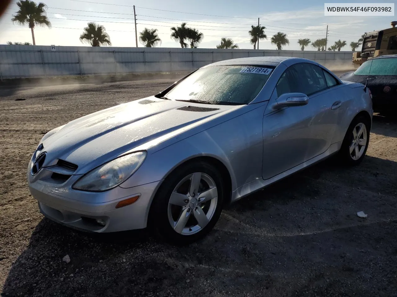 2006 Mercedes-Benz Slk 280 VIN: WDBWK54F46F093982 Lot: 75271914