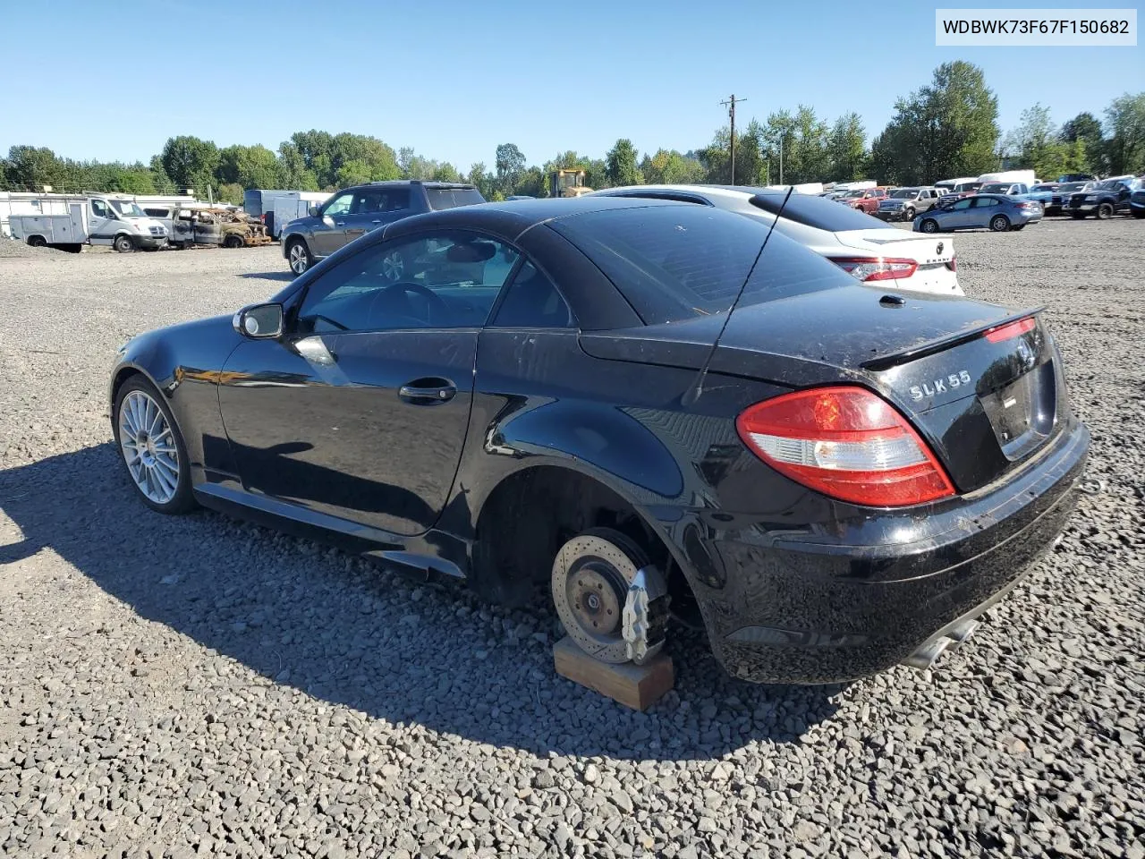 2007 Mercedes-Benz Slk 55 Amg VIN: WDBWK73F67F150682 Lot: 69413164