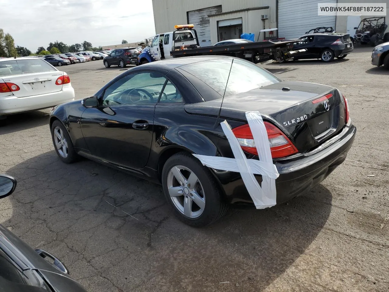 2008 Mercedes-Benz Slk 280 VIN: WDBWK54F88F187222 Lot: 67973024