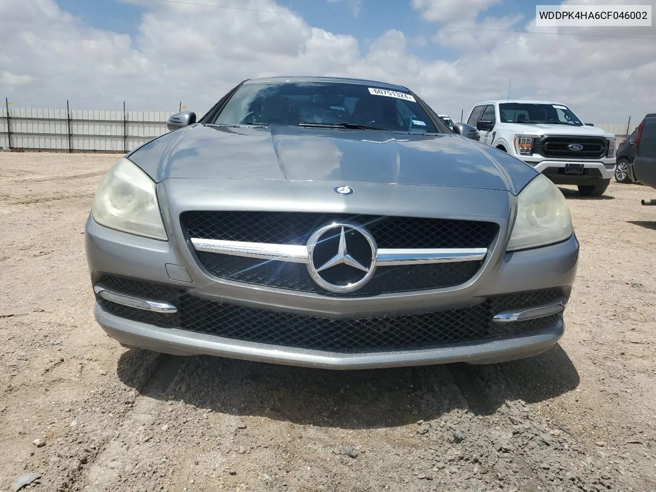 2012 Mercedes-Benz Slk 250 VIN: WDDPK4HA6CF046002 Lot: 60751324