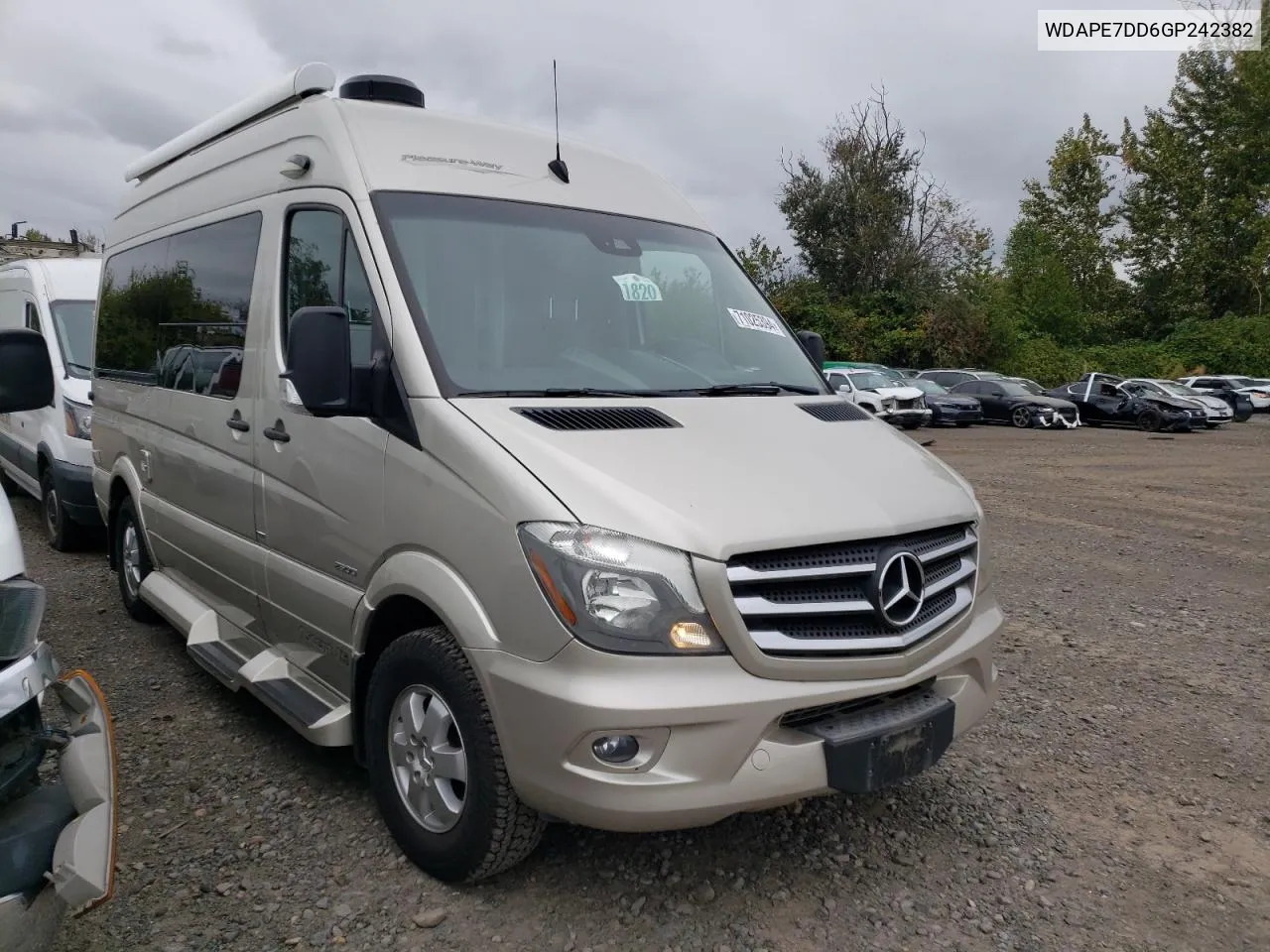 2016 Mercedes-Benz Sprinter 2500 VIN: WDAPE7DD6GP242382 Lot: 71025394