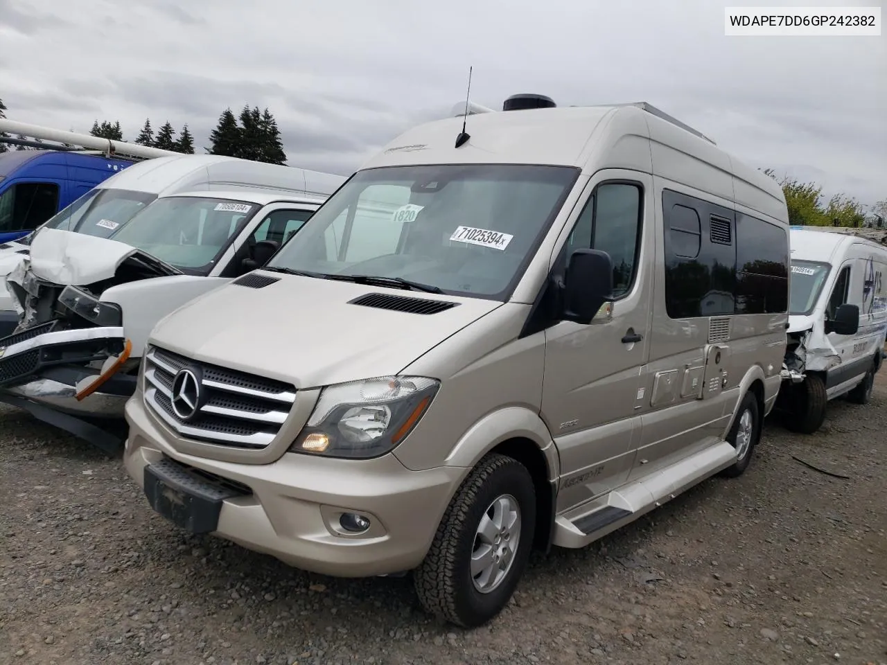 2016 Mercedes-Benz Sprinter 2500 VIN: WDAPE7DD6GP242382 Lot: 71025394