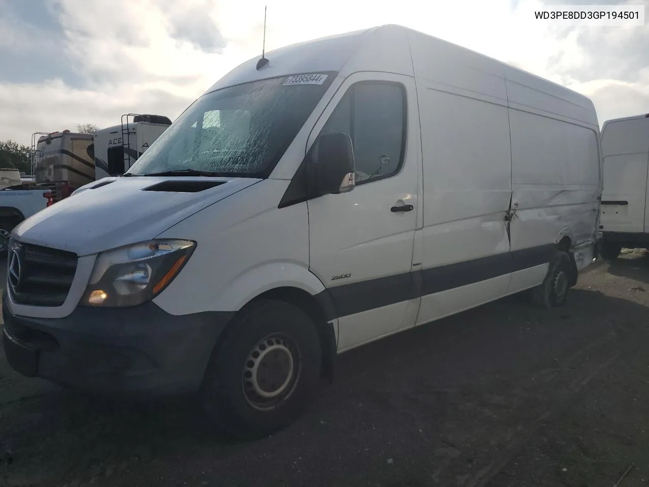 2016 Mercedes-Benz Sprinter 2500 VIN: WD3PE8DD3GP194501 Lot: 73395844