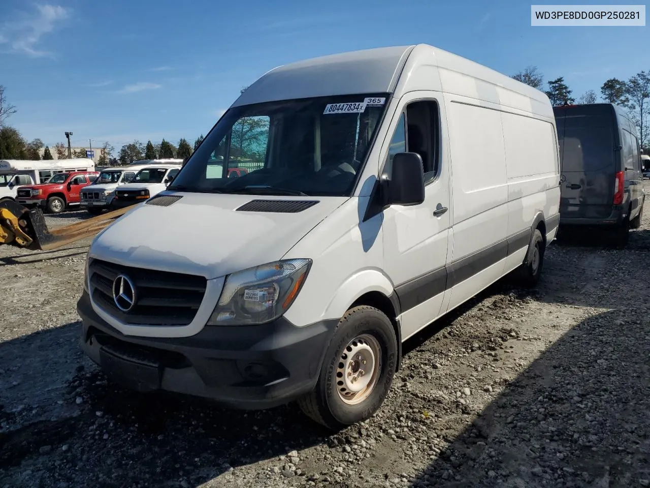 2016 Mercedes-Benz Sprinter 2500 VIN: WD3PE8DD0GP250281 Lot: 80447834