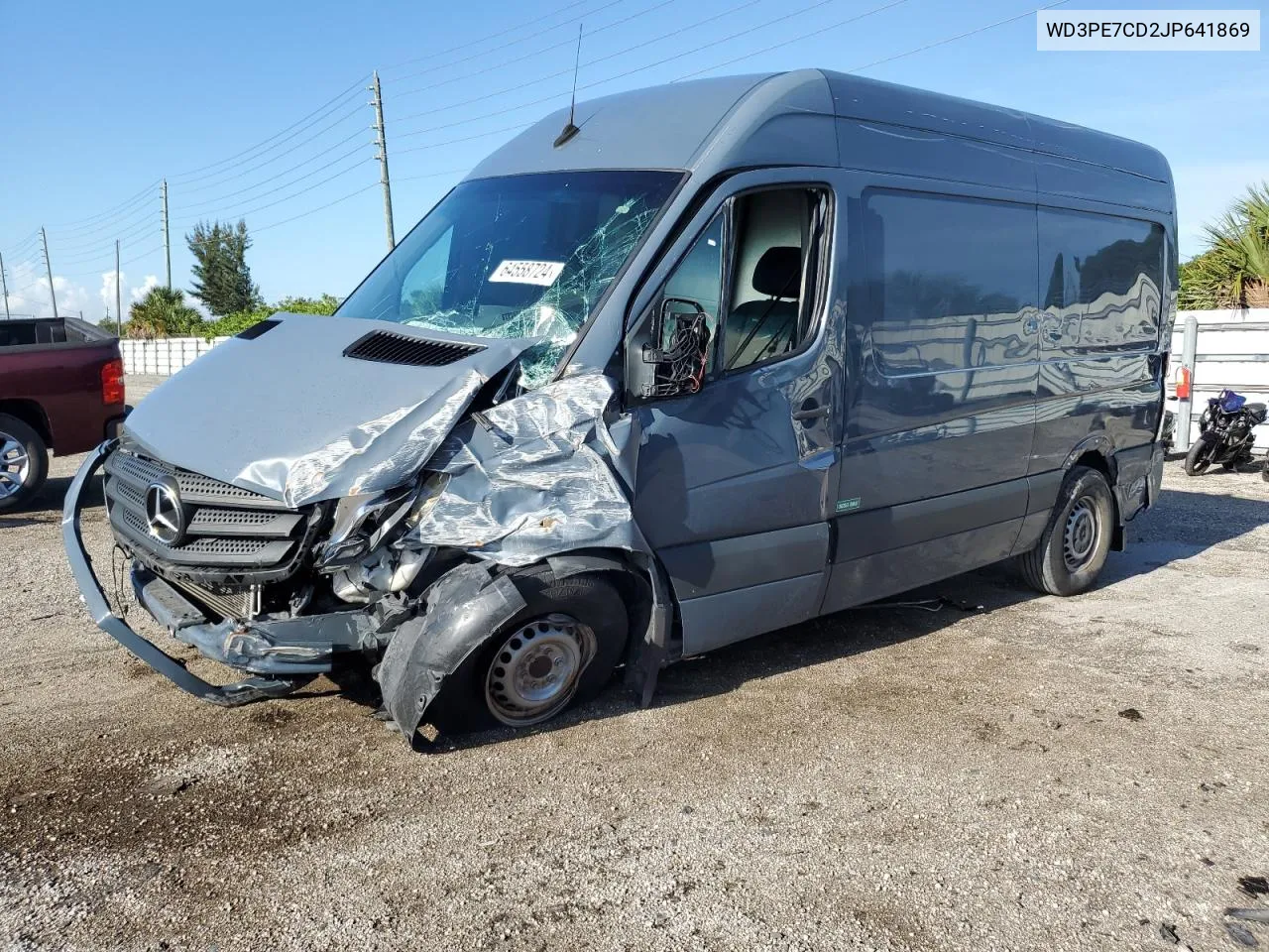 2018 Mercedes-Benz Sprinter 2500 VIN: WD3PE7CD2JP641869 Lot: 64558724