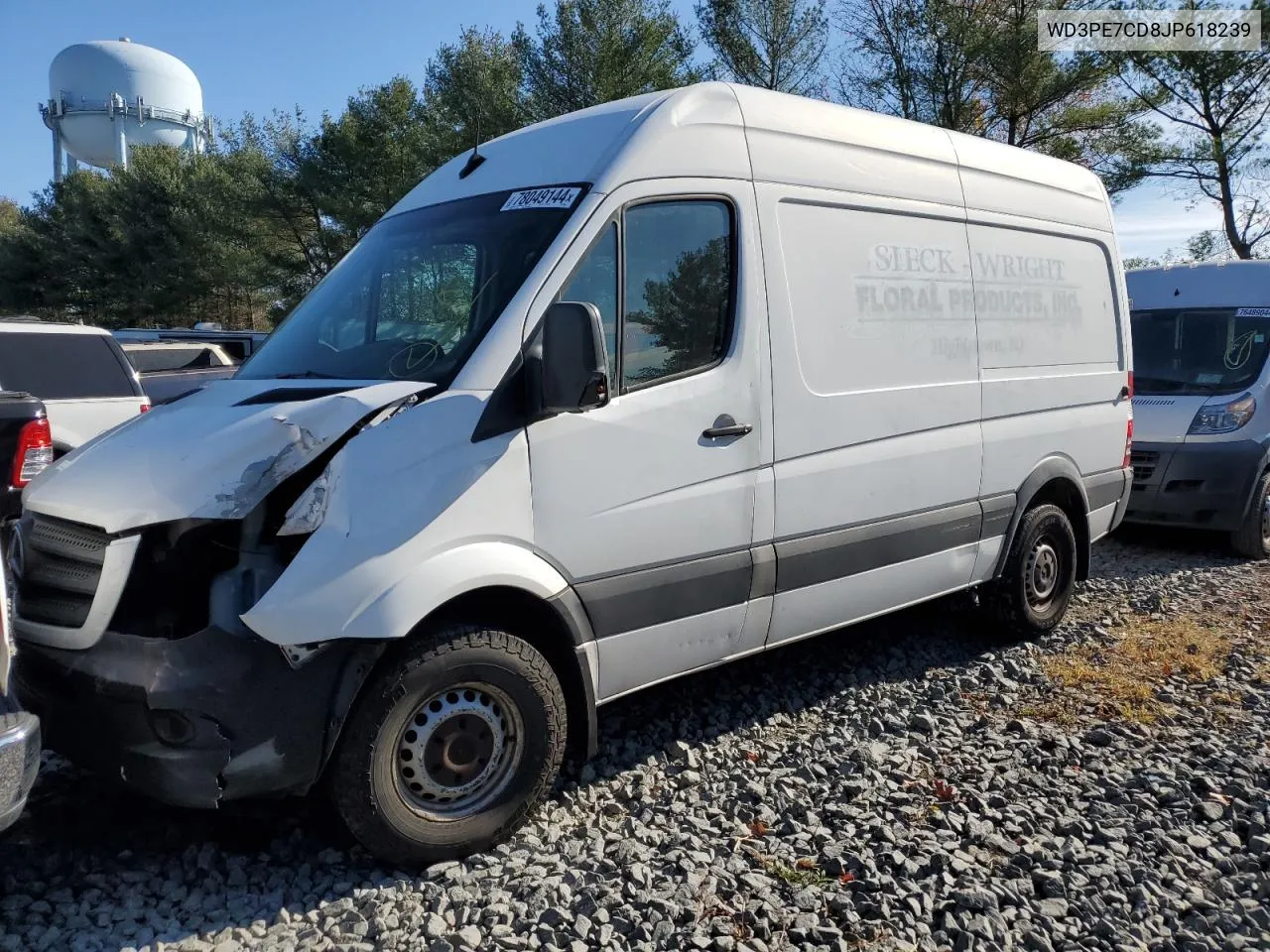 2018 Mercedes-Benz Sprinter 2500 VIN: WD3PE7CD8JP618239 Lot: 78049144