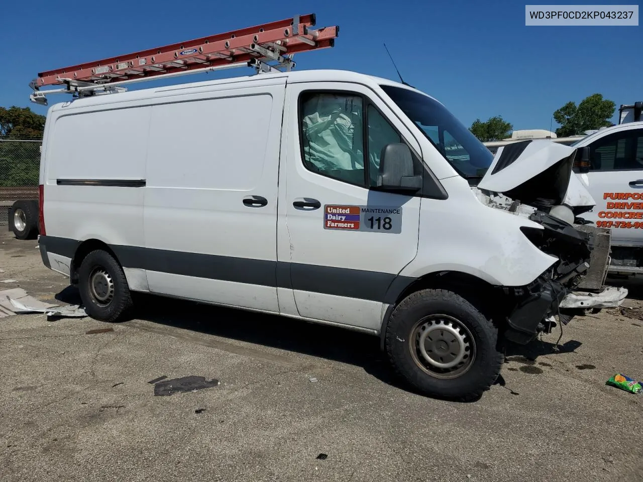 2019 Mercedes-Benz Sprinter 2500/3500 VIN: WD3PF0CD2KP043237 Lot: 58610314