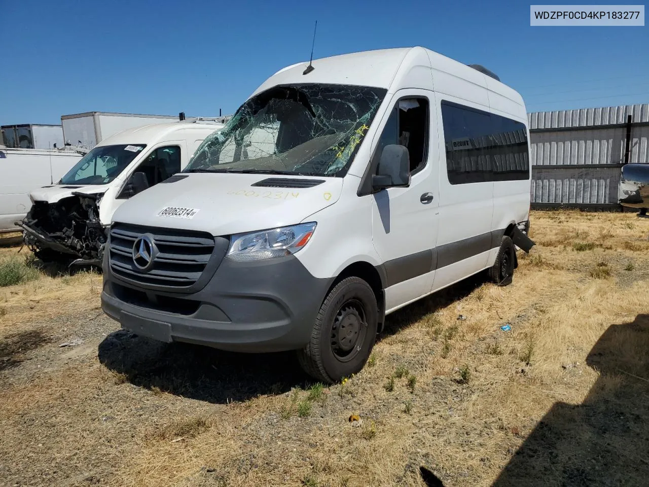 2019 Mercedes-Benz Sprinter 2500/3500 VIN: WDZPF0CD4KP183277 Lot: 60062314