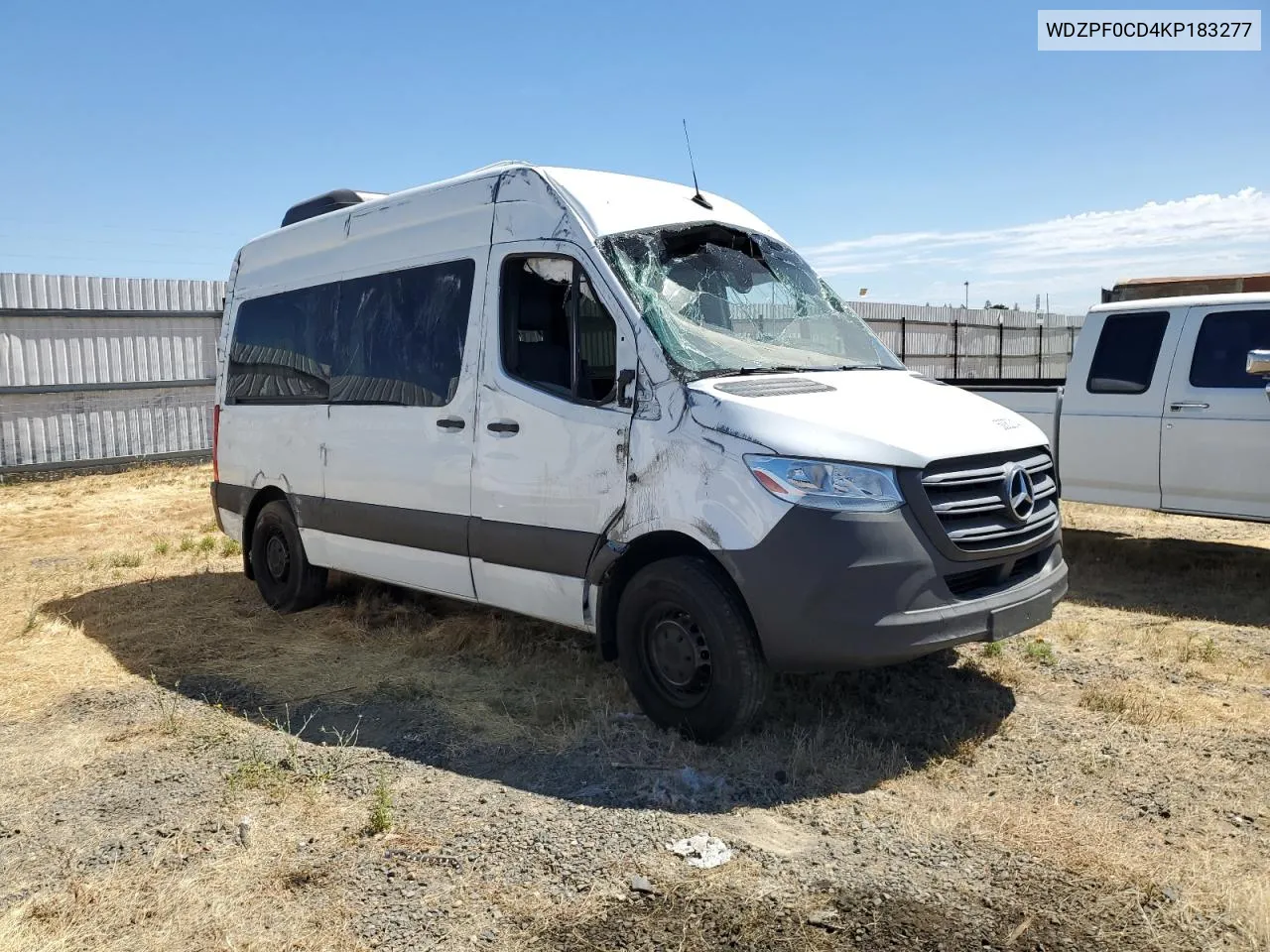 2019 Mercedes-Benz Sprinter 2500/3500 VIN: WDZPF0CD4KP183277 Lot: 60062314