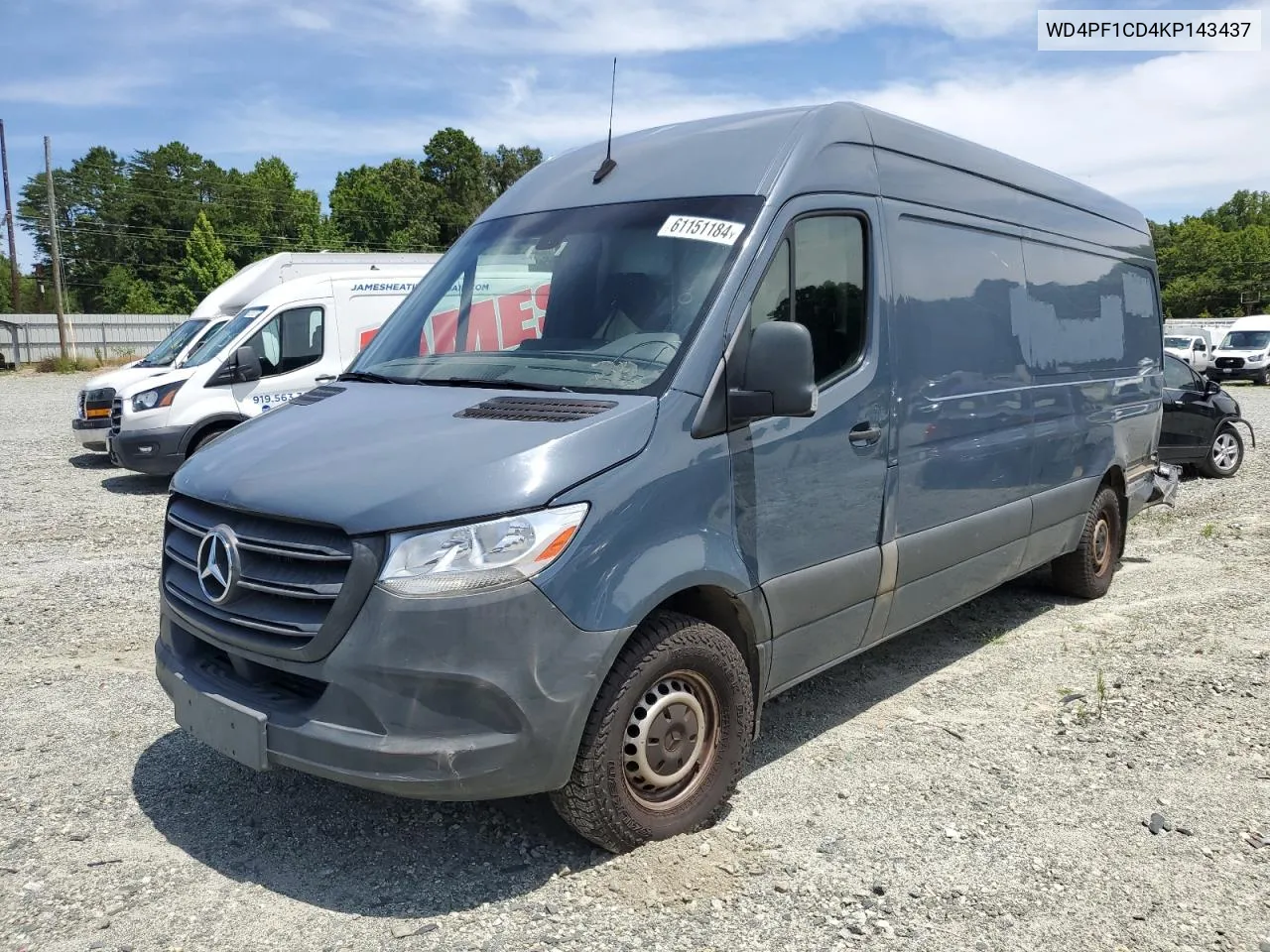 2019 Mercedes-Benz Sprinter 2500/3500 VIN: WD4PF1CD4KP143437 Lot: 61151184