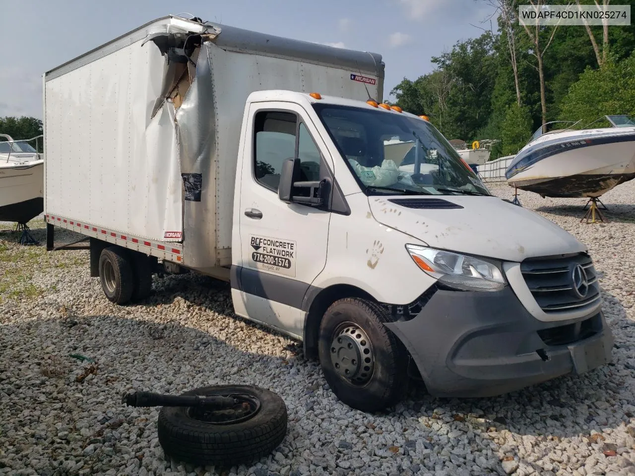 2019 Mercedes-Benz Sprinter 3500/4500 VIN: WDAPF4CD1KN025274 Lot: 64634334