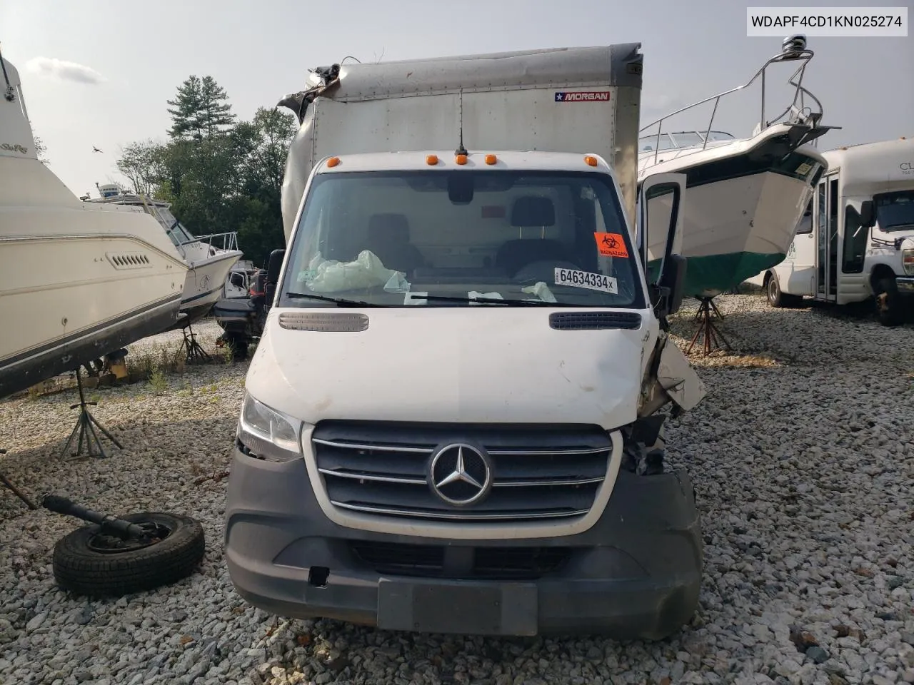 2019 Mercedes-Benz Sprinter 3500/4500 VIN: WDAPF4CD1KN025274 Lot: 64634334