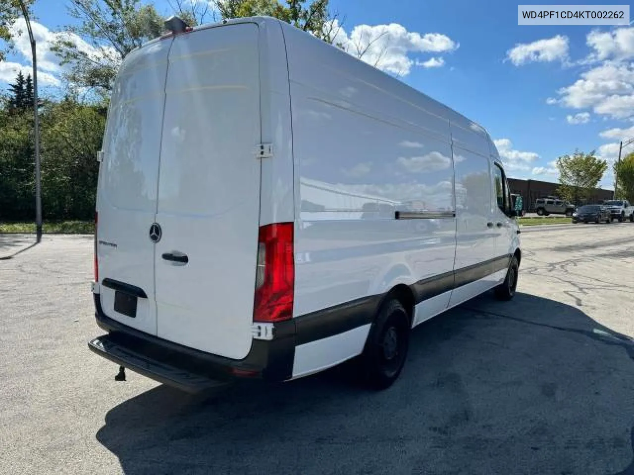 2019 Mercedes-Benz Sprinter 2500/3500 VIN: WD4PF1CD4KT002262 Lot: 73553594