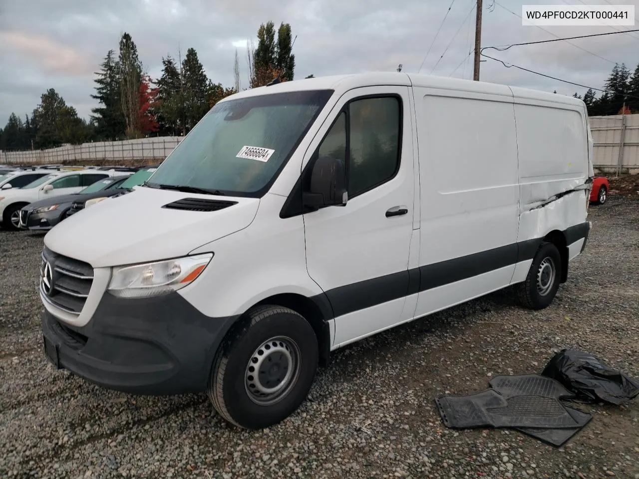 2019 Mercedes-Benz Sprinter 2500/3500 VIN: WD4PF0CD2KT000441 Lot: 74666604