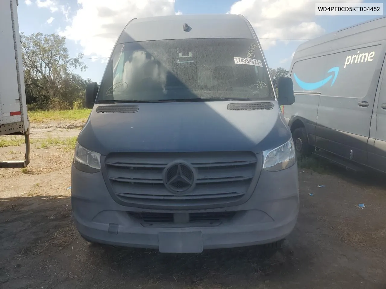 2019 Mercedes-Benz Sprinter 2500/3500 VIN: WD4PF0CD5KT004452 Lot: 74939824