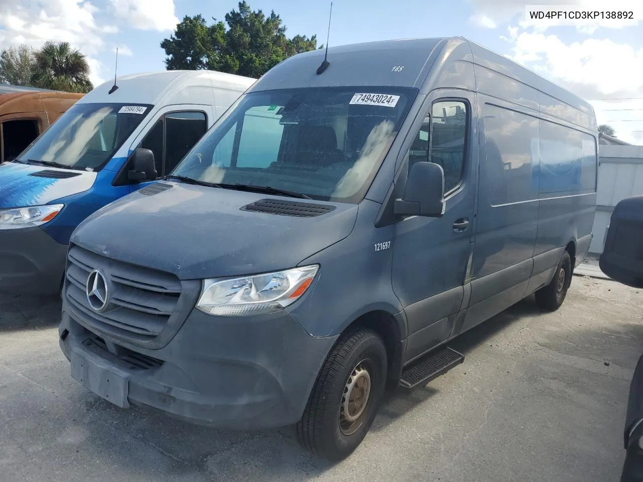 2019 Mercedes-Benz Sprinter 2500/3500 VIN: WD4PF1CD3KP138892 Lot: 74943024