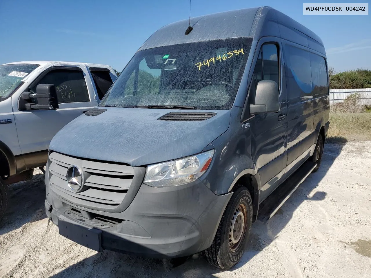 2019 Mercedes-Benz Sprinter 2500/3500 VIN: WD4PF0CD5KT004242 Lot: 74946534